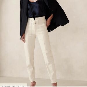 Banana Republic Cream Petite Refined Utility Pants